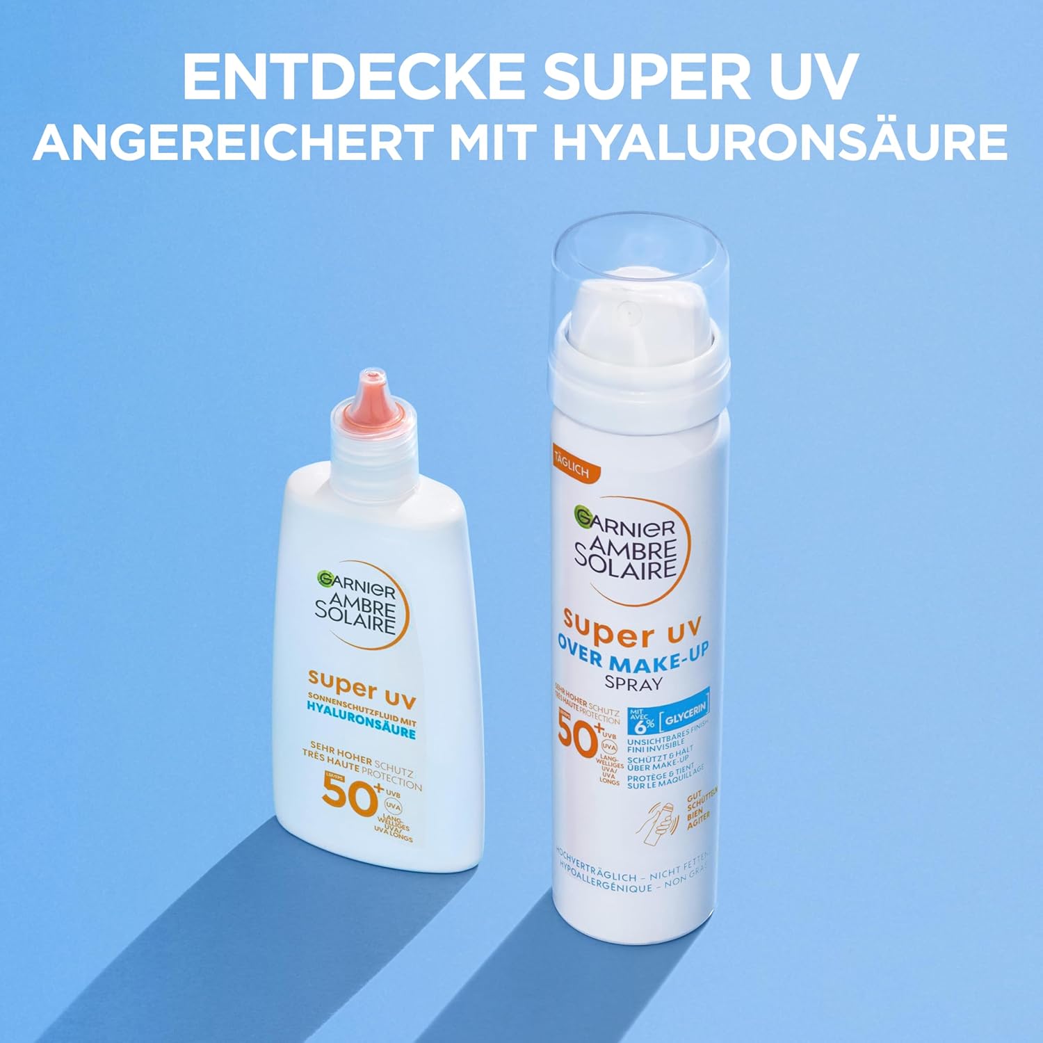 Thumbnail 5 de Garnier Ambre Solaire Super UV Over Make-up Spray LSF 50+ – Sonnenschutzspray fürs Gesicht mit Hyaluronsäure, 75 ml