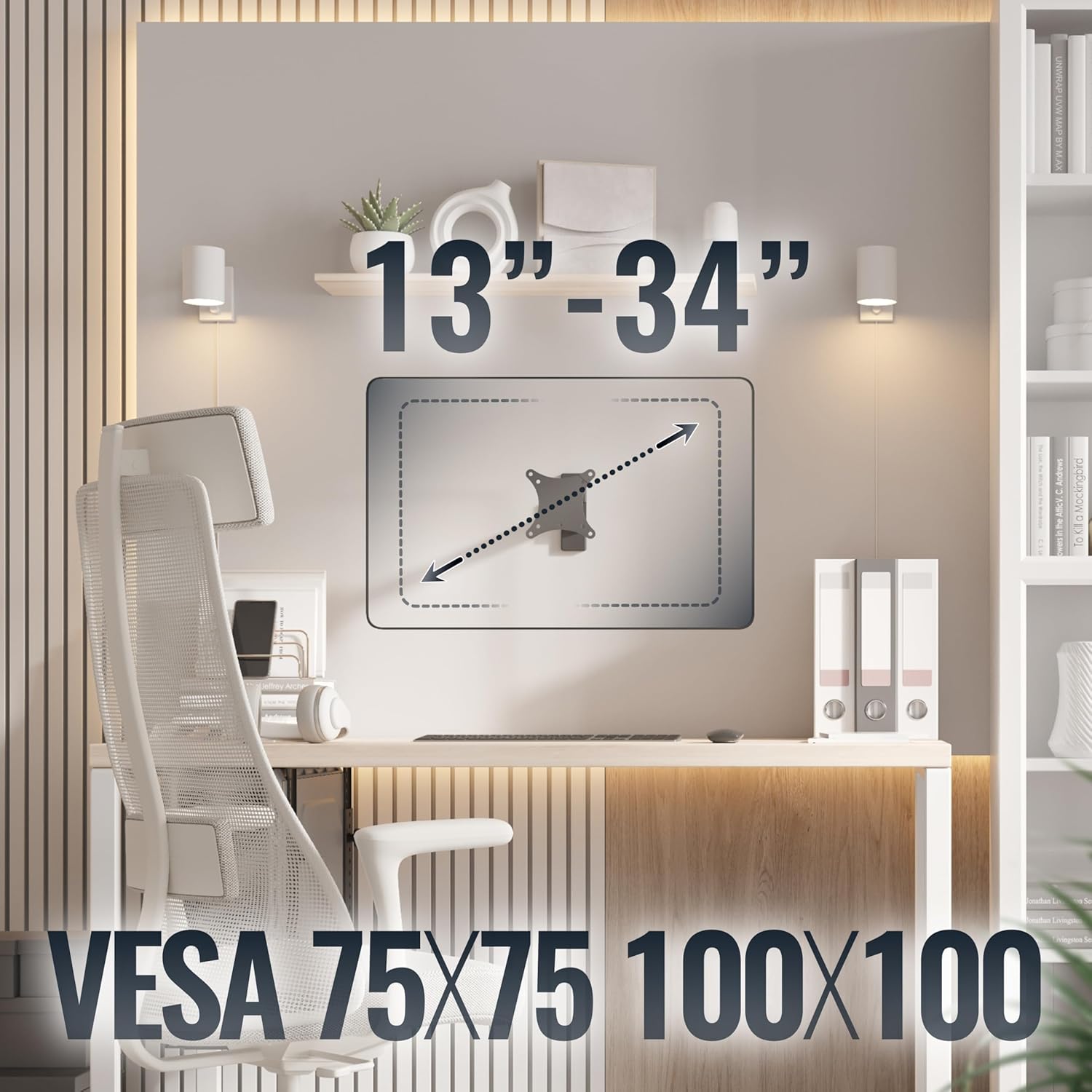 Detalle 2 de Support mural RICOO S7411 pour écran 13-27" ⚙