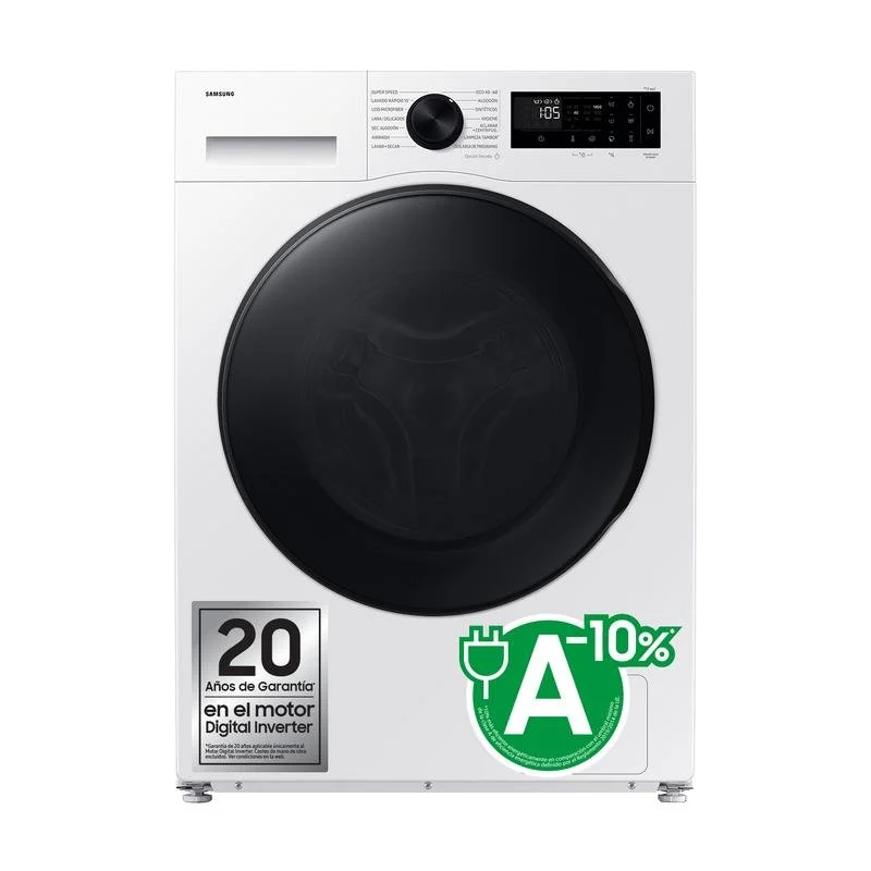 Detalle de Samsung WD90DG5G34BEEC: lavasecadora 9 kg/5 kg, fondo reducido y conectividad inteligente