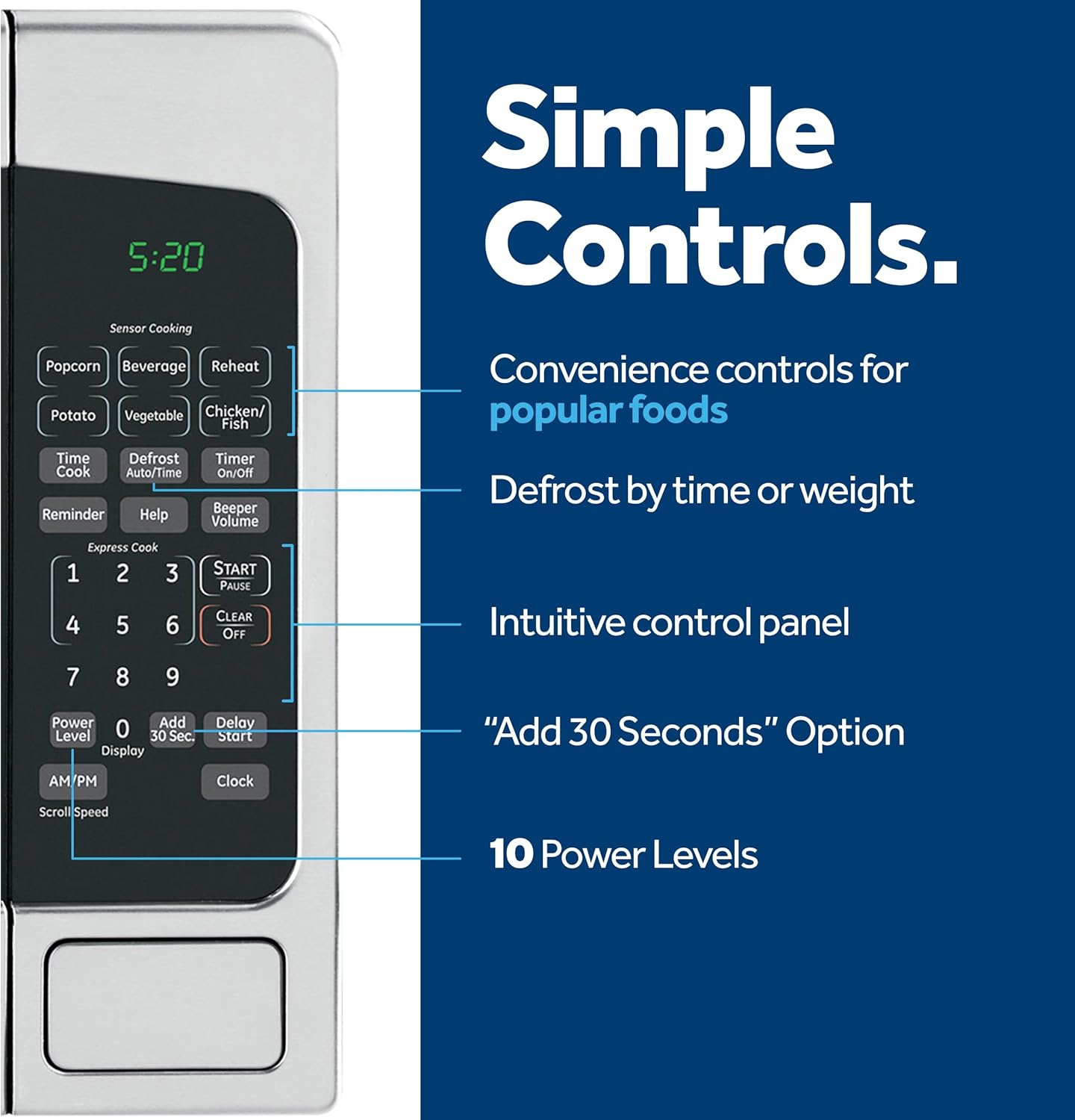 Thumbnail 3 de GE 2.0 Ft Microwave with 8 Settings ⚡