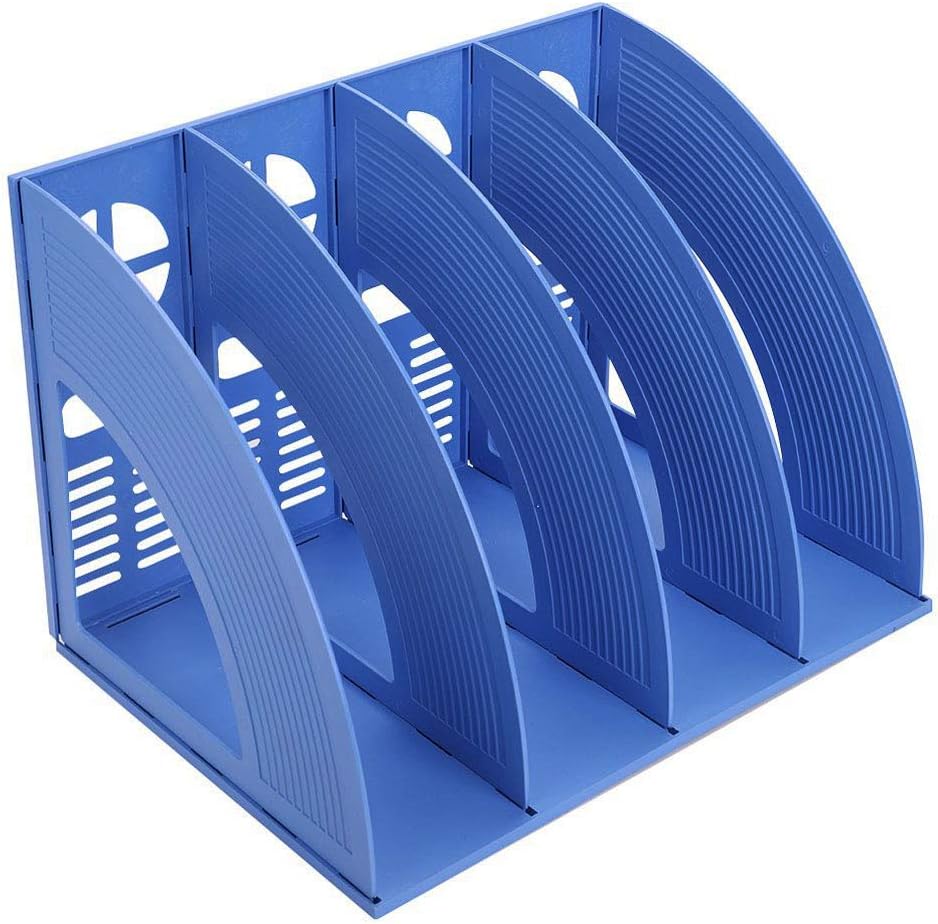 Detalle de SAYEEC Schreibtisch-Organizer mit 4 Fächern für Zeitschriften und Dokumente, blau