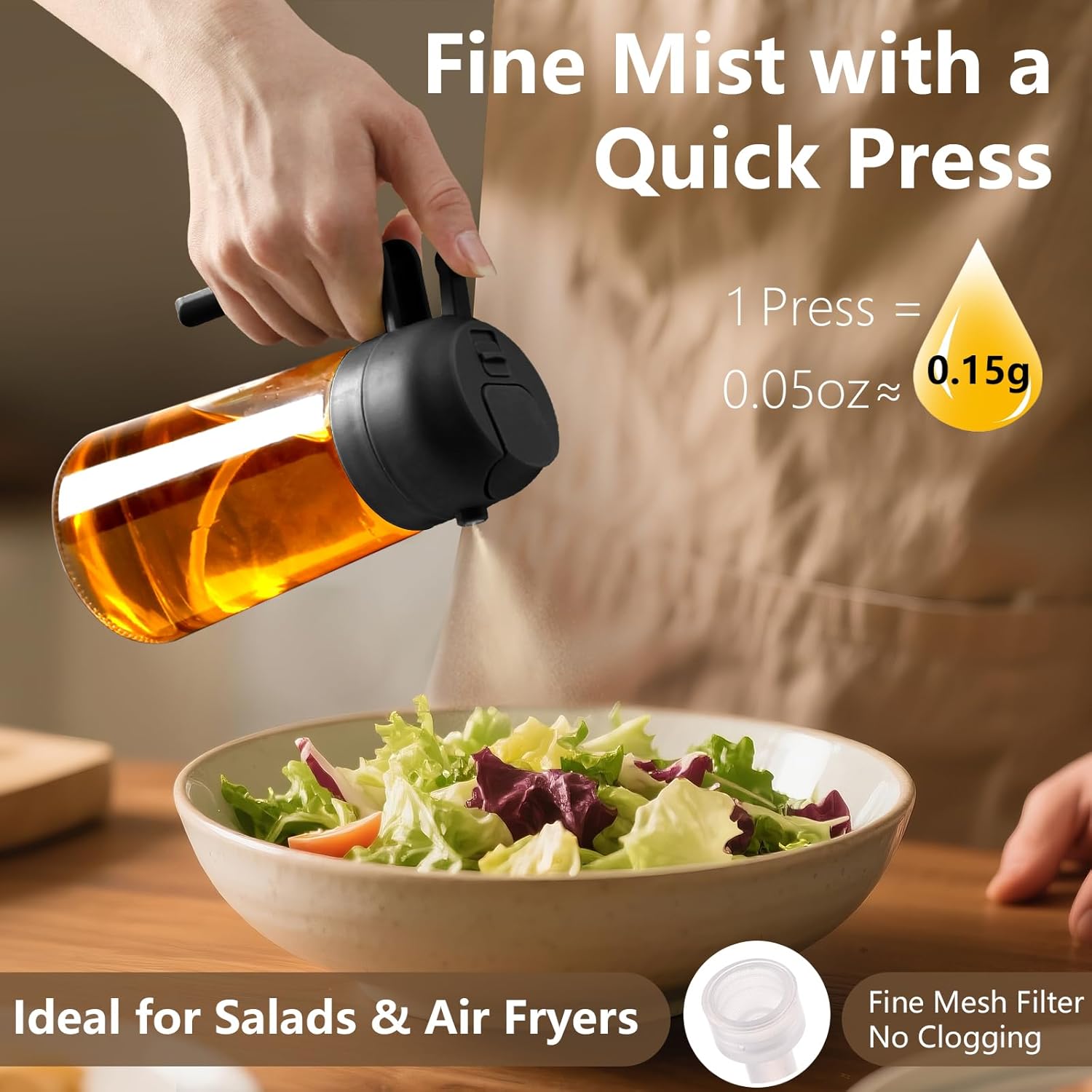 Detalle 2 de SWEET VIEW Olive Oil Spray Bottle 470ml 🍶