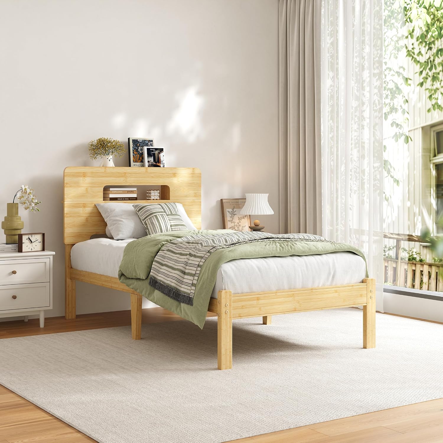 Thumbnail 5 de ZIYOO Bamboo Bed Frame Twin XL