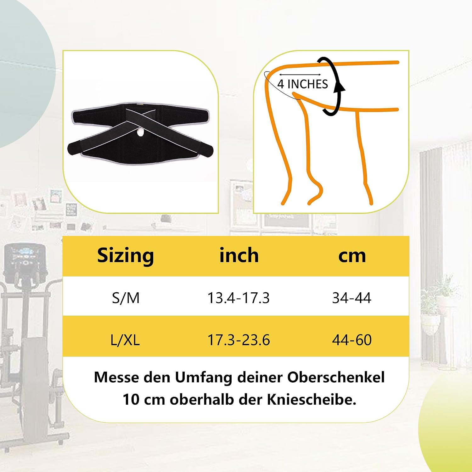 Detalle 1 de BraceUP Kniebandage mit Seitenstabilisatoren und Patella-Gel-Pads (L/XL) – Support bei Knieschmerzen