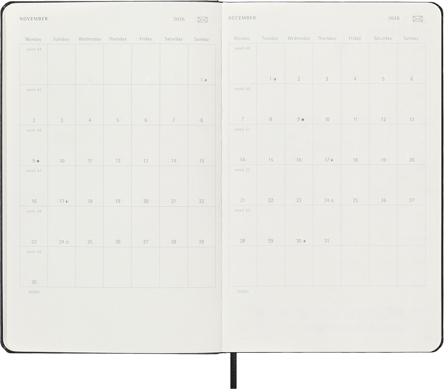Detalle 1 de Moleskine Smart Planner 2026 Agenda Settimanale 12 mesi
