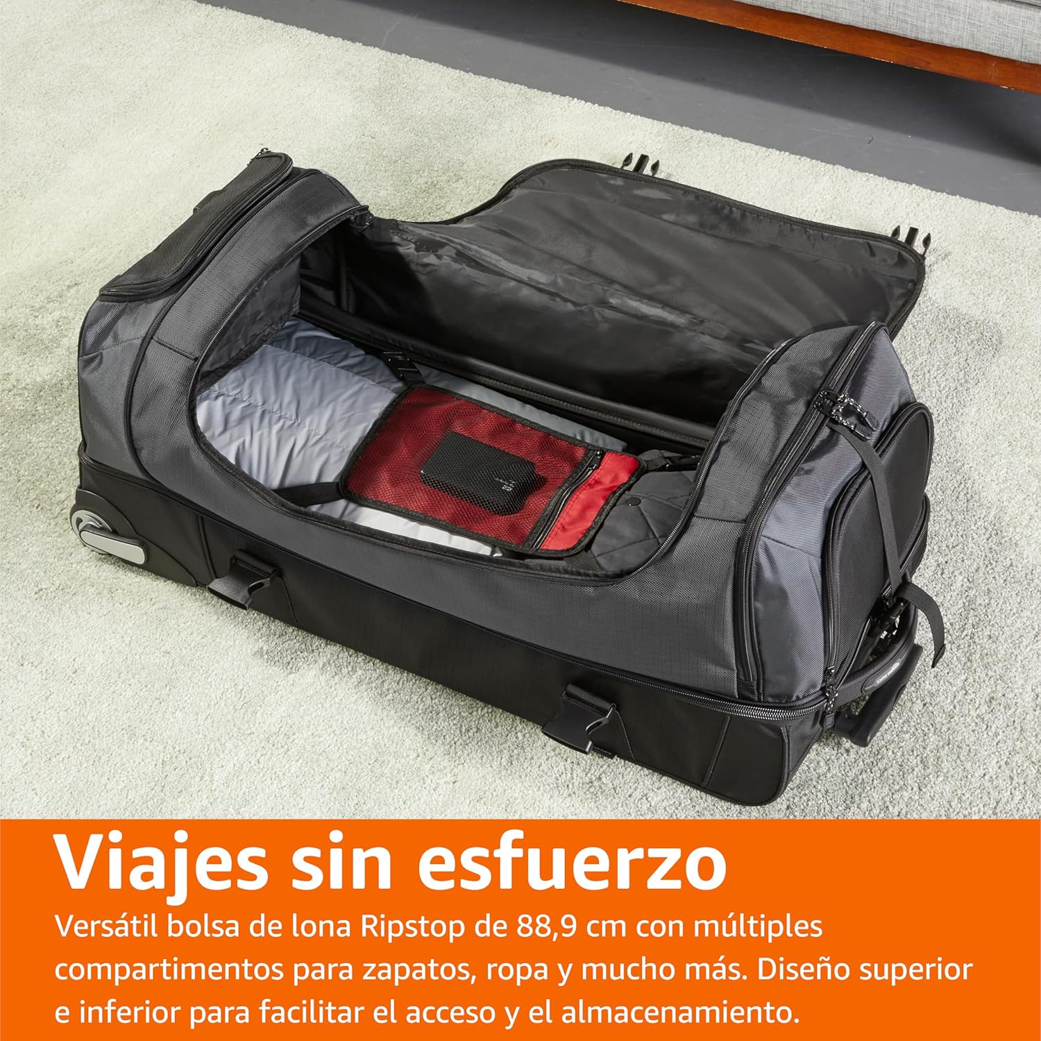 Thumbnail 5 de Amazon Basics Bolsa de Viaje con Ruedas 🧳 Grande 89cm, Durable y Ligera