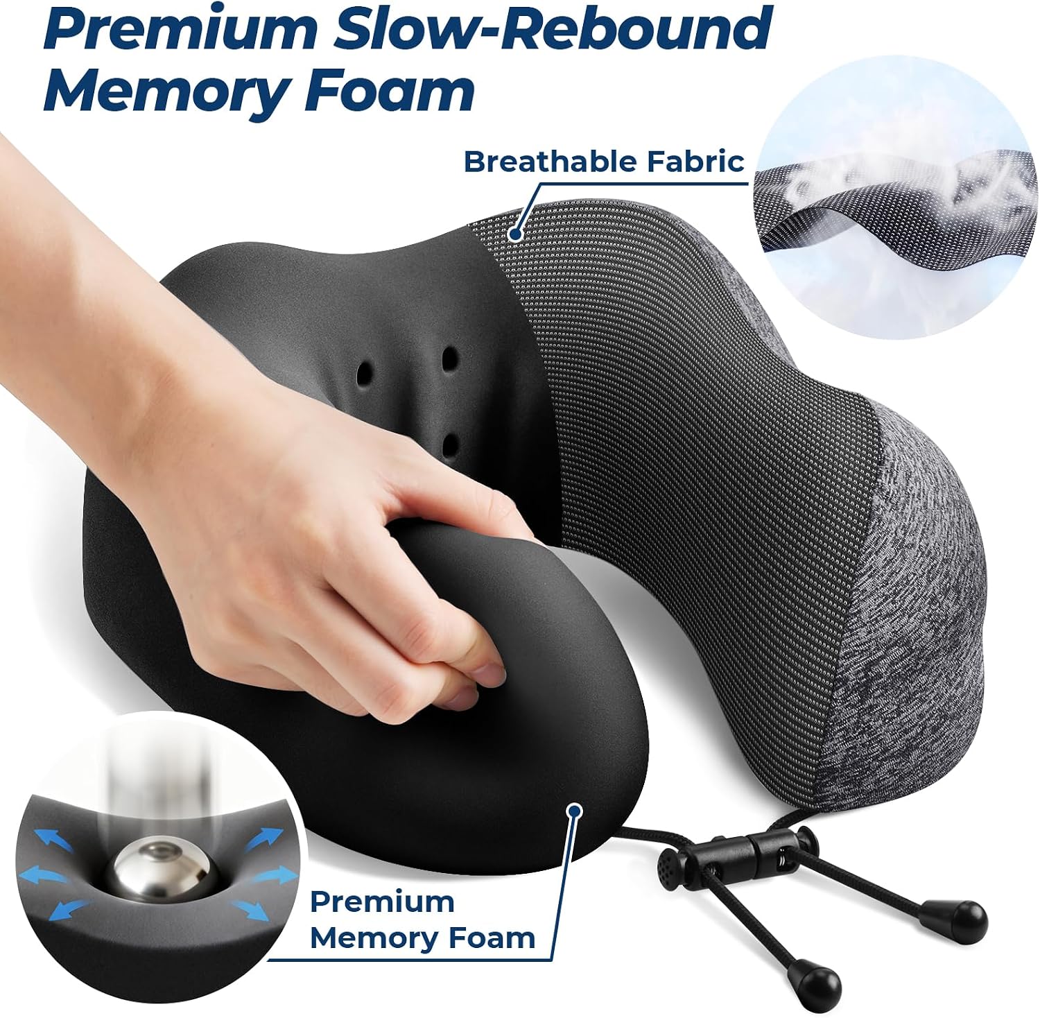 Detalle de ExploreBliss Travel Pillow with Memory Foam