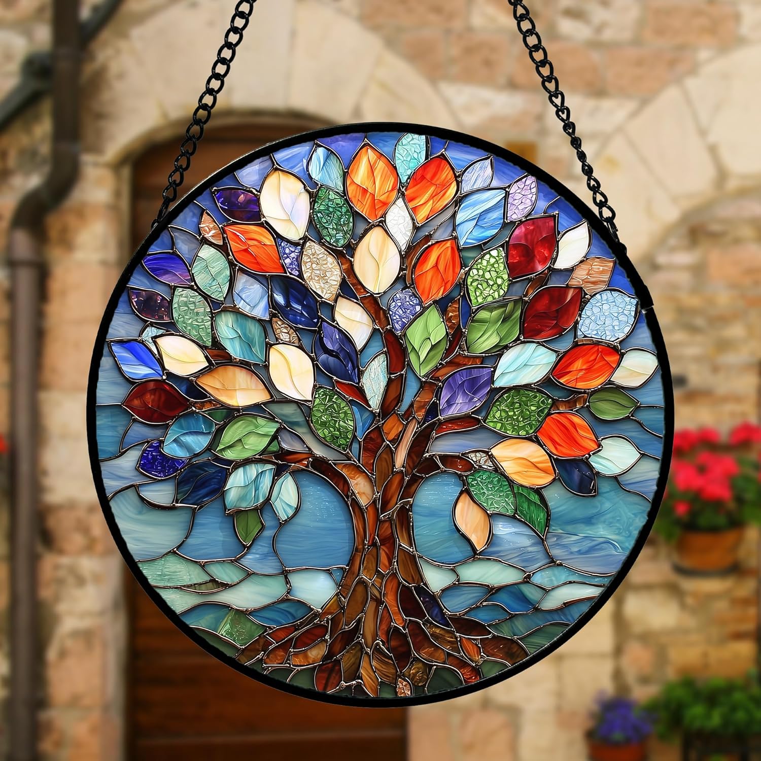 Detalle 2 de DASTOLL Stained Glass Window Hanging 7.8 in