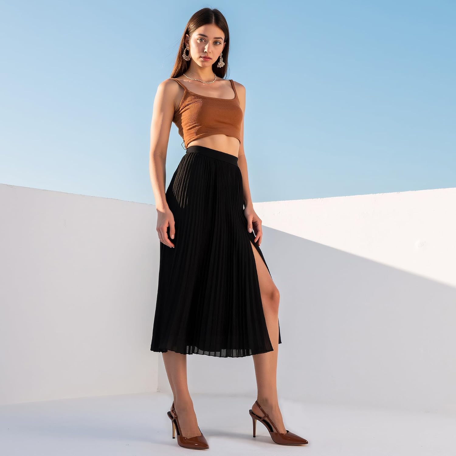 Thumbnail 6 de QIY Slingback Heels for Women: Stiletto Pointed Toe Pumps