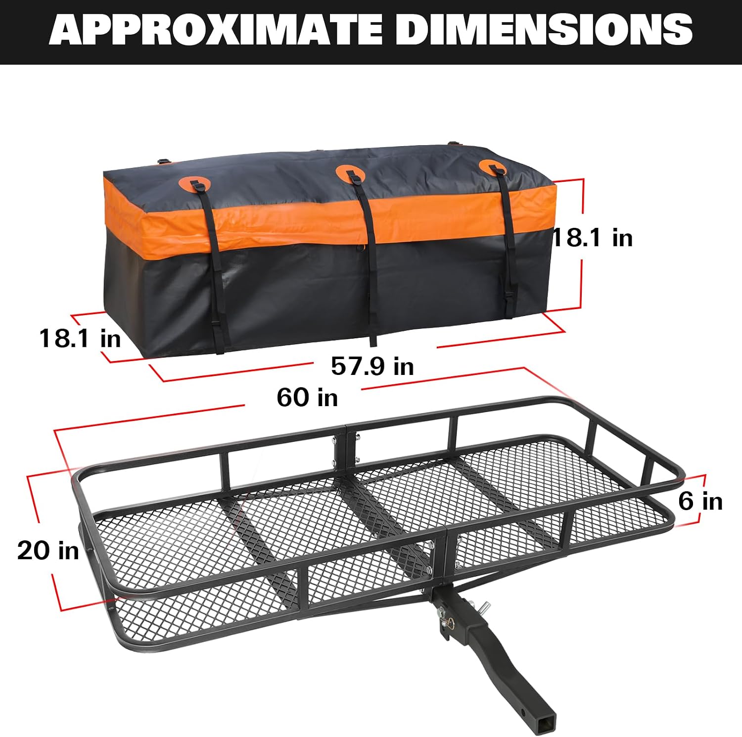Detalle de Weize Folding Hitch Cargo Carrier 500-lb Capacity