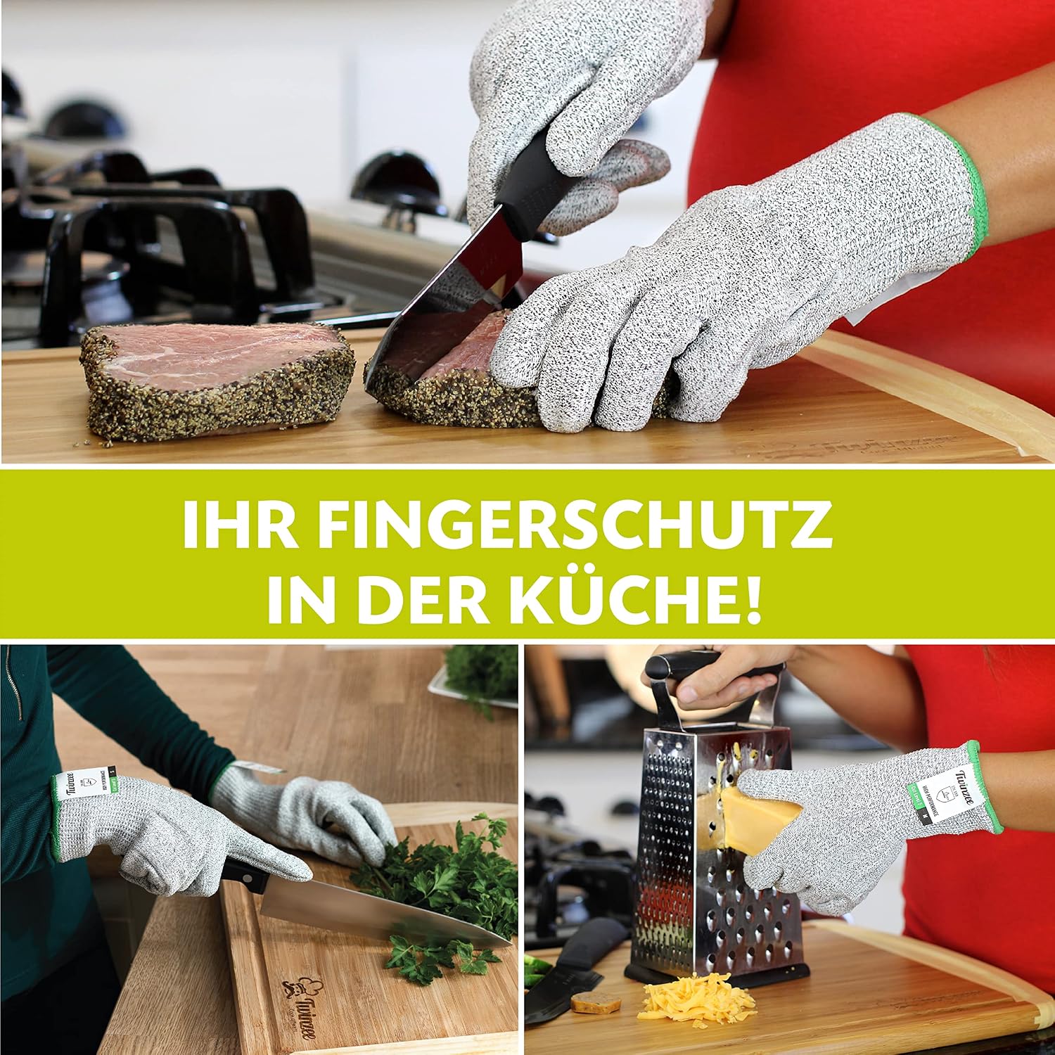 Thumbnail 3 de Twinzee Schnittschutzhandschuhe Premium (2 Stück) Stufe E – schnittfeste Handschuhe für Küche & Heimwerken