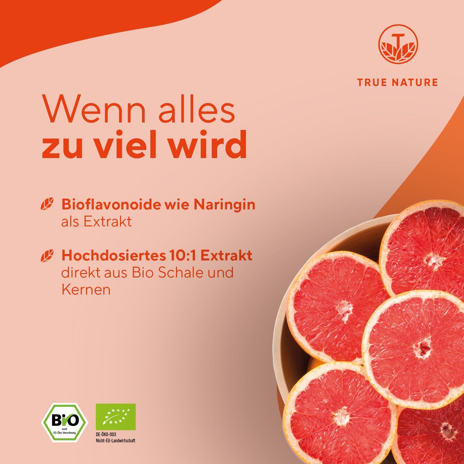 Detalle de TRUE NATURE Bio Grapefruitkernextrakt Tropfen – 100 ml, 1440 mg Bioflavonoide je 100 ml