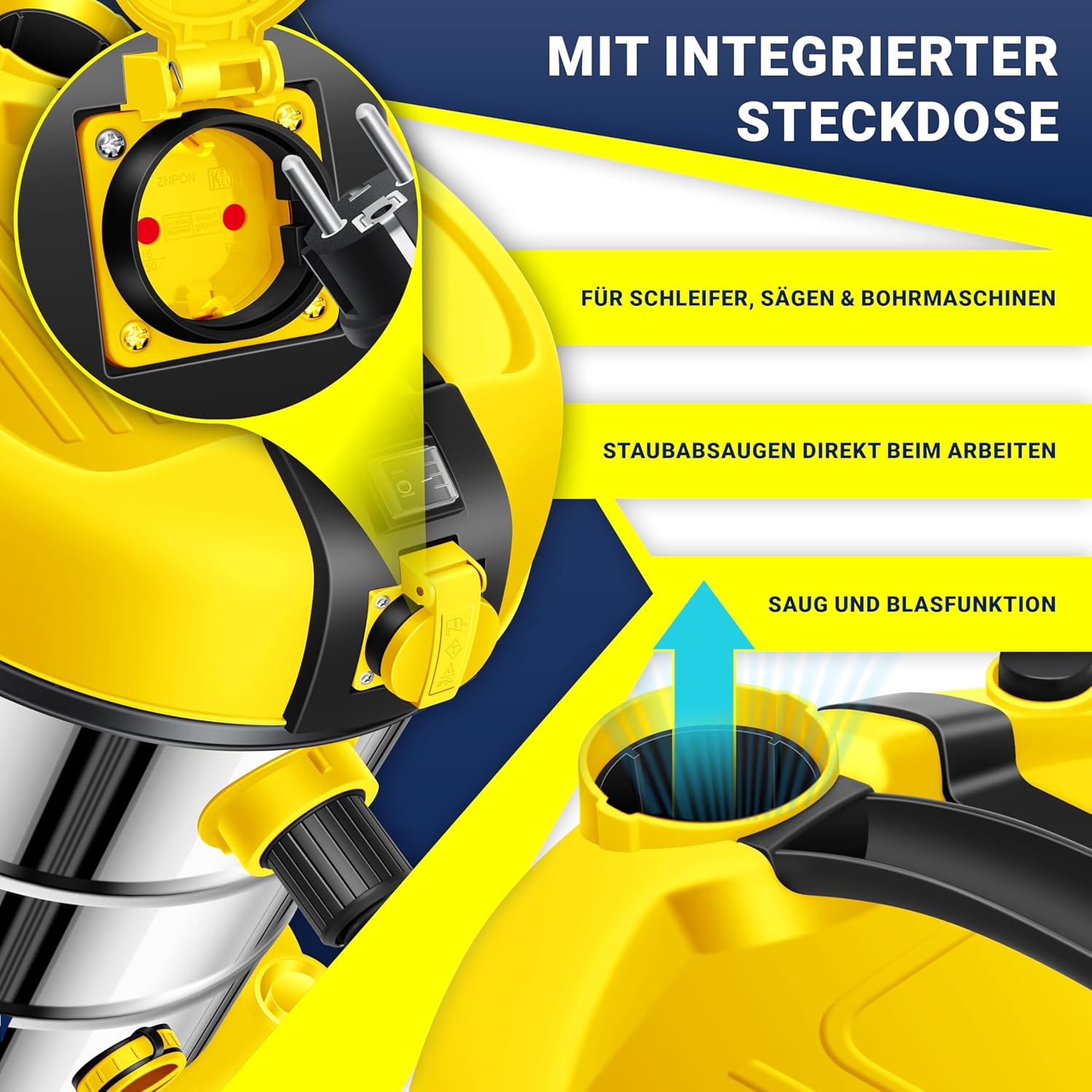 Thumbnail 6 de MASKO Industriestaubsauger 2300W
