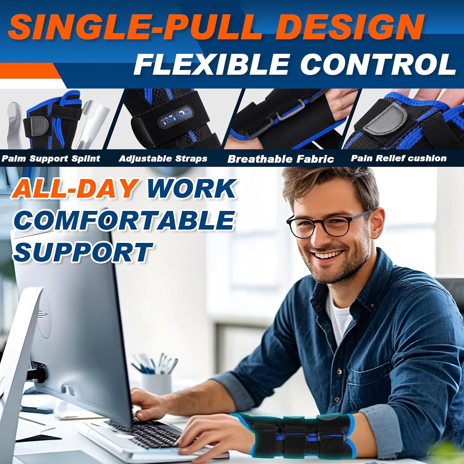 Thumbnail 3 de TISMOD WB01 Adjustable Wrist and Thumb Brace with Removable Splints