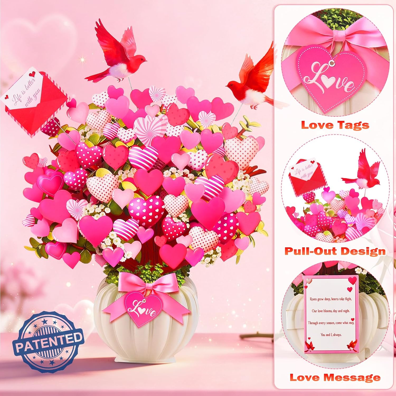 Detalle de Venhoo Pop-Up Valentine’s Card, 10.5-inch