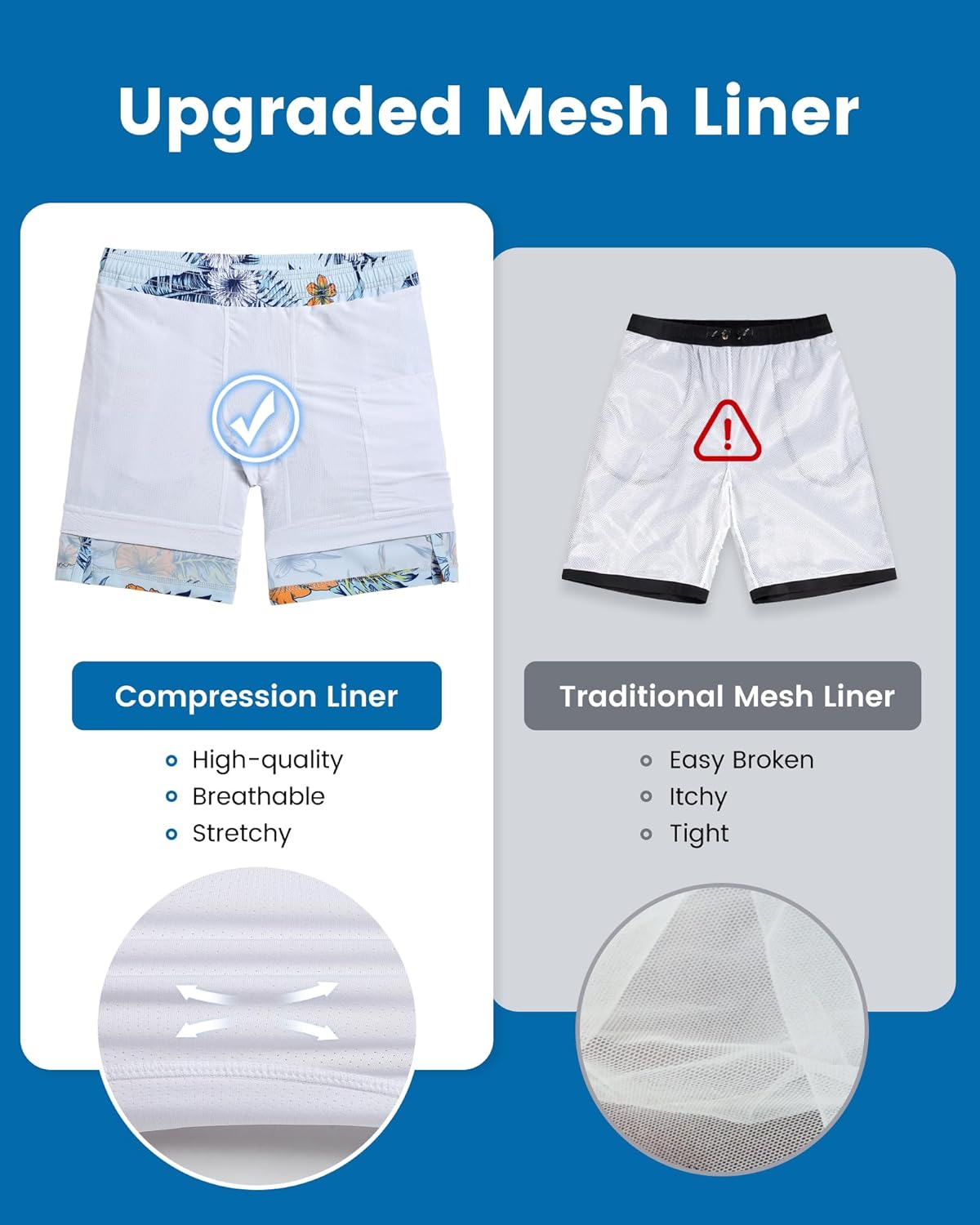 Thumbnail 4 de MaaMgic Men’s Swim Trunks with Compression Liner (7-Inch Inseam) — Quick-Dry Bathing Suit with Phone Pocket