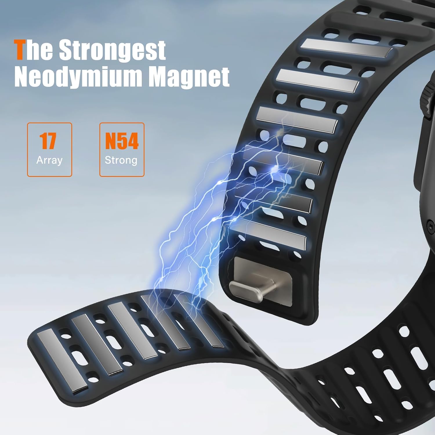 Thumbnail 4 de Tasikar Clip Magnetic Straps for Apple Watch: Silicone, Waterproof & Breathable Bands (42–49mm)