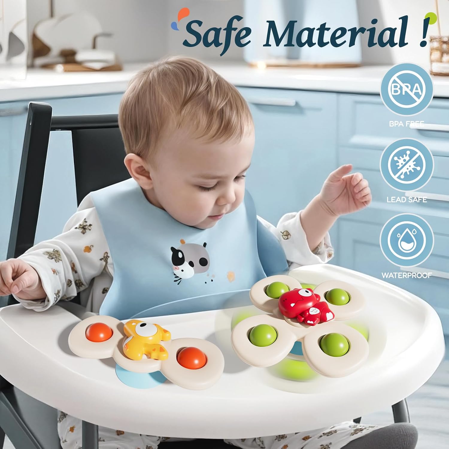 Detalle de CalfQueen Suction Cup Spinner Toy for Ages 1–3