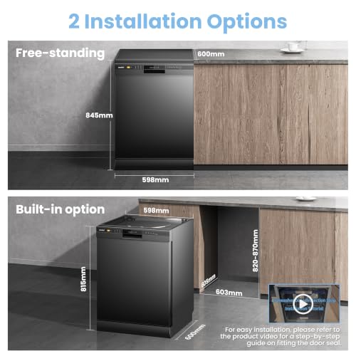 Detalle de COMFEE' Freestanding Dishwasher 60cm, 13 Place Settings, Black