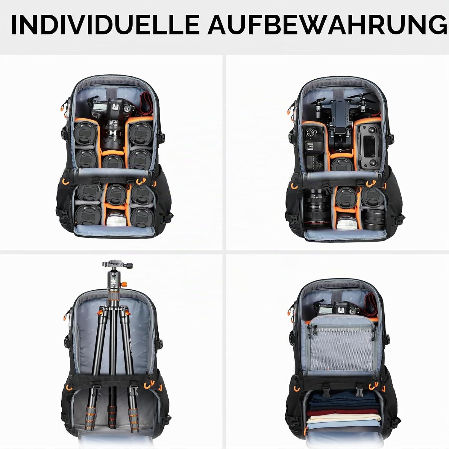 Thumbnail 3 de TARION Großer Kamerarucksack PB-02 Pro – 30,5 L, 17,3 Zoll Laptopfach, Wetterschutz, Seitenzugriff