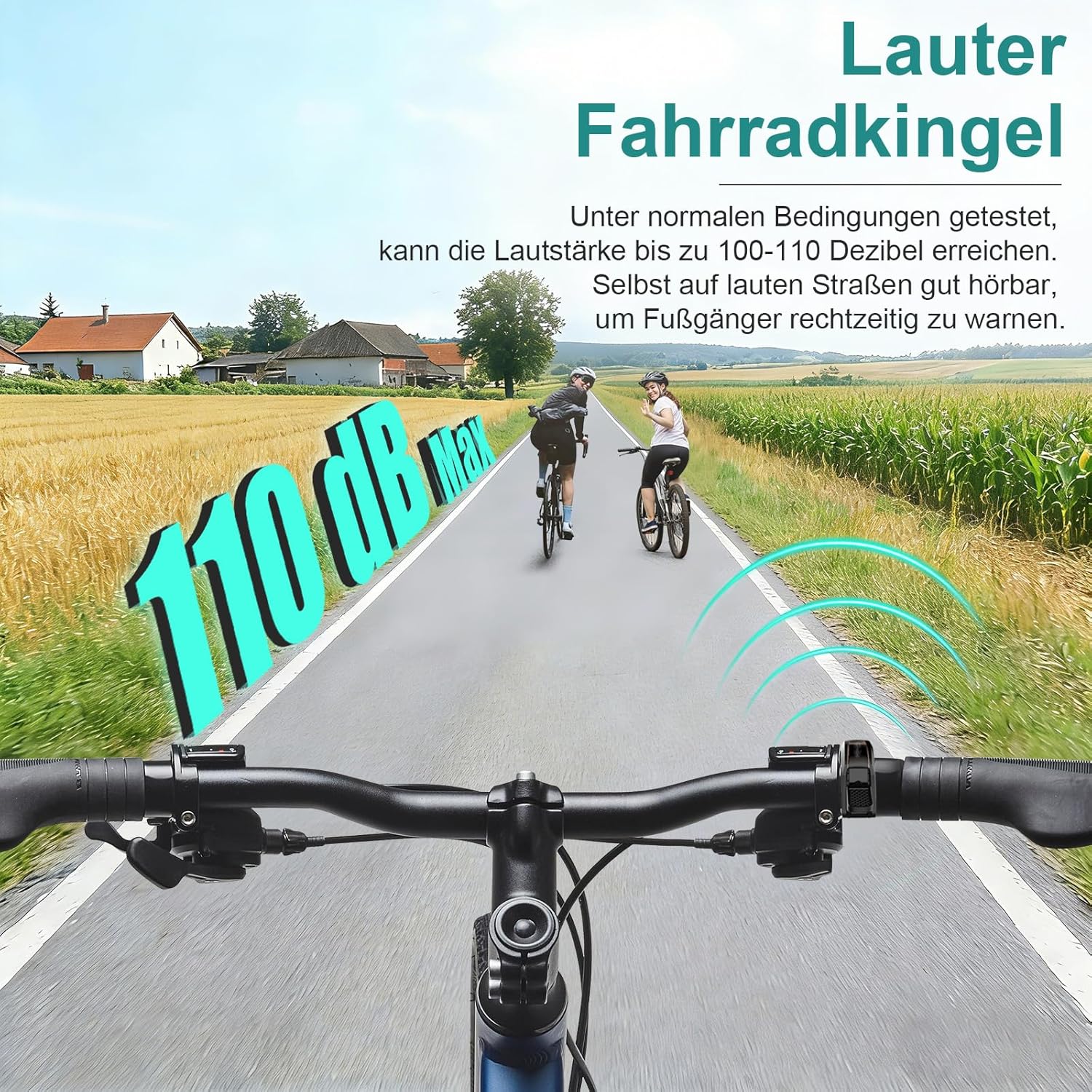 Thumbnail 1 de toptrek Fahrradklingel Mountainbike 2026 – 110 dB, Alu-Legierung, für Lenker 22,2–31,8 mm