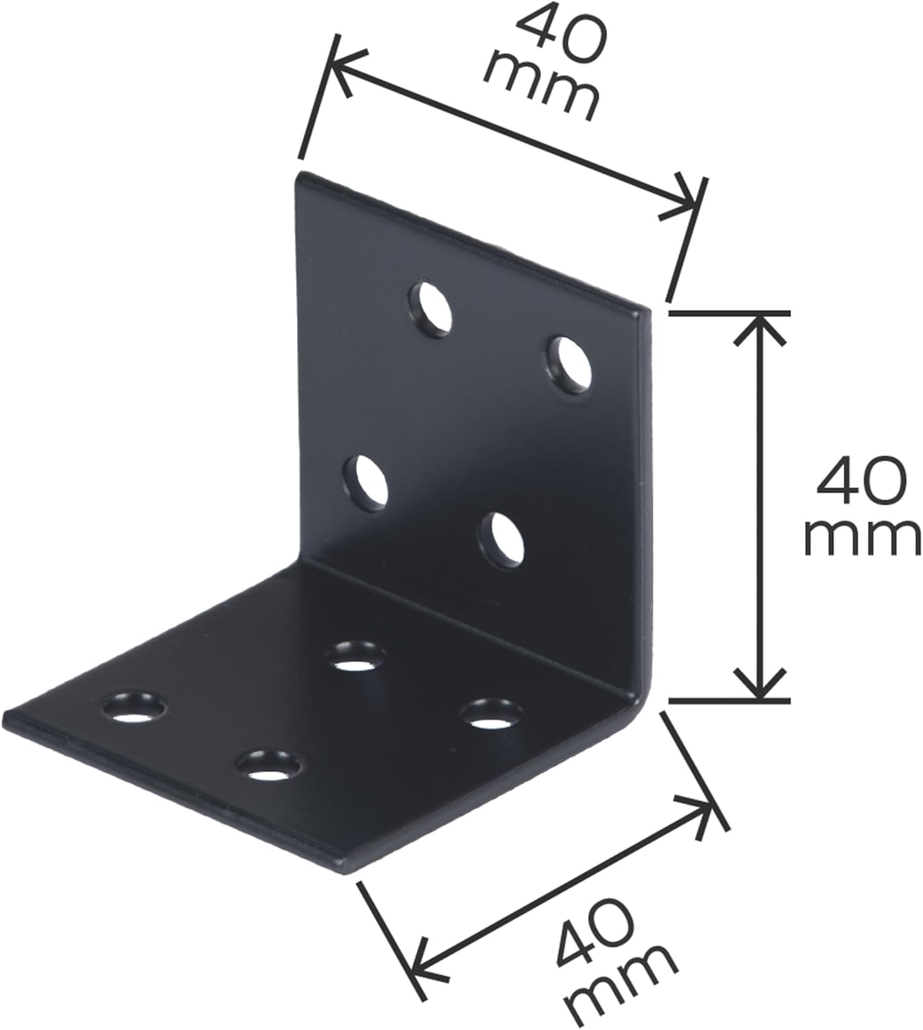 Thumbnail 1 de Alberts 824570 Winkelverbinder, schwarz – 40 x 40 x 40 mm, verzinkter Stahl