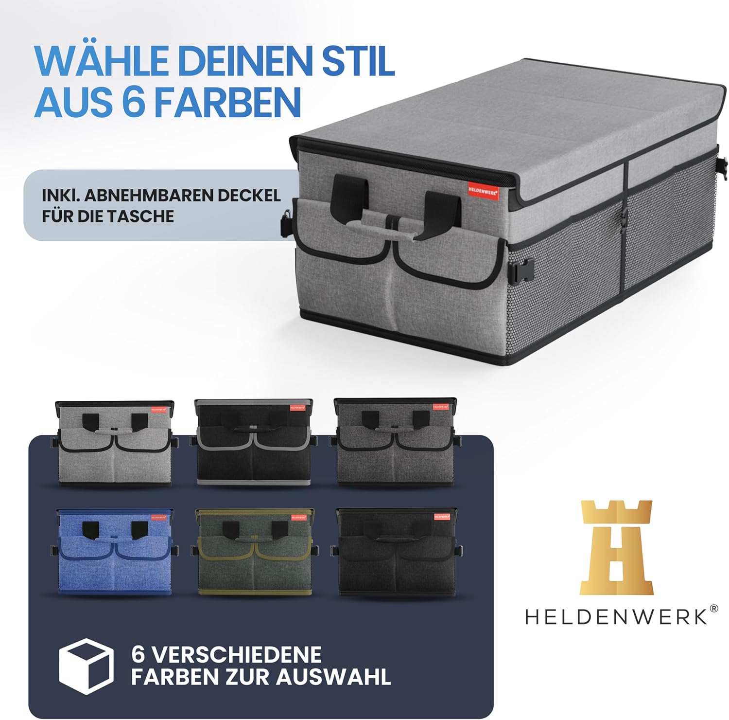Thumbnail 6 de HELDENWERK Premium Kofferraum-Organizer mit Deckel – faltbare Kofferraumbox mit rutschfestem Boden
