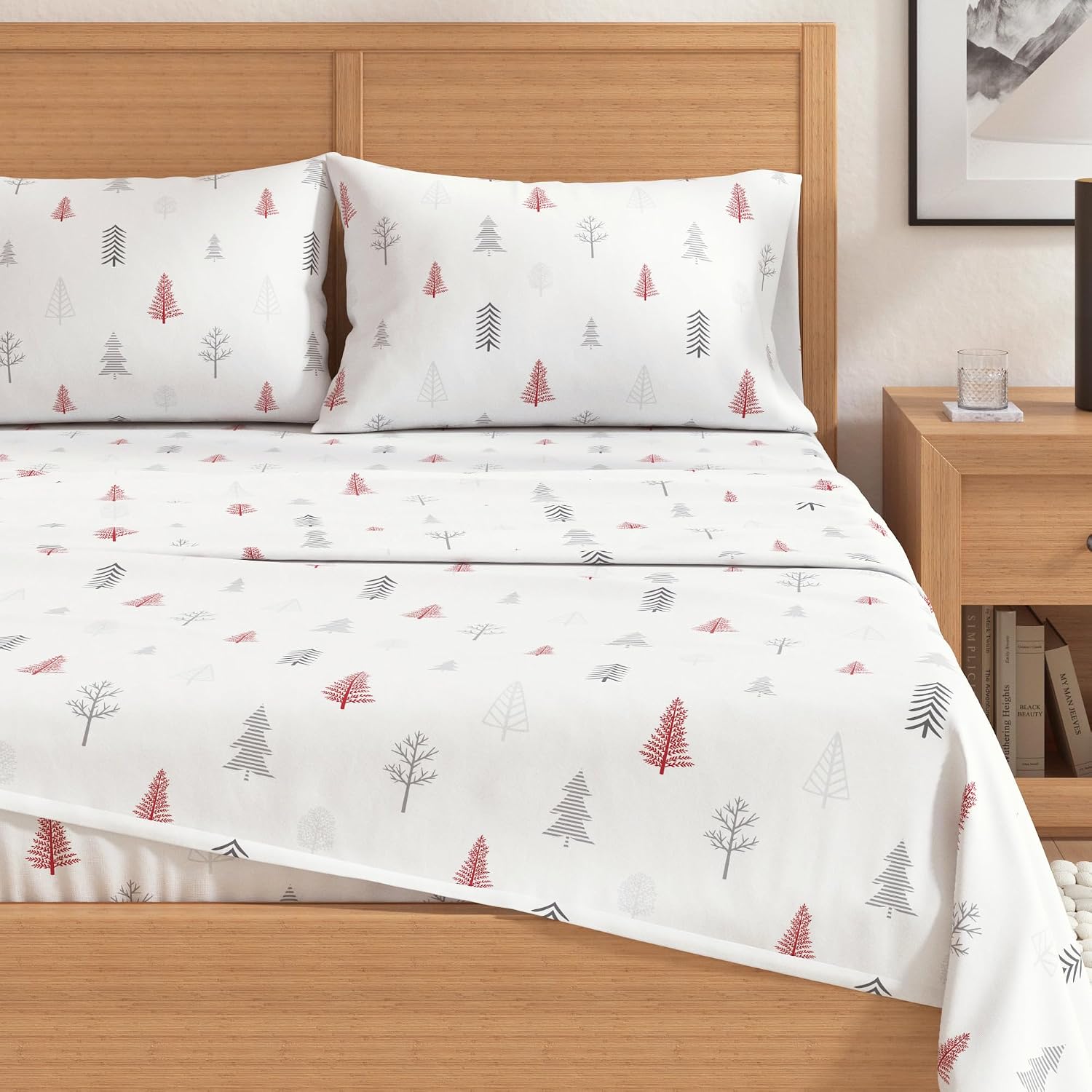 Thumbnail 1 de Great Bay Home komplet pościeli flanelowej King z tureckiej bawełny, 4-częściowy
