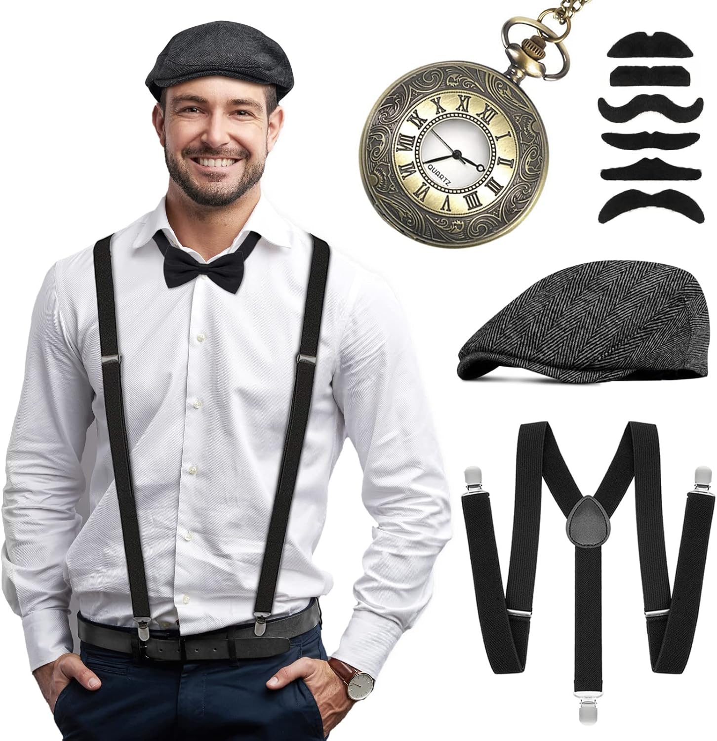 Thumbnail 1 de WEARXI Peaky Blinders Kostüm Herren mit Hut 🎭