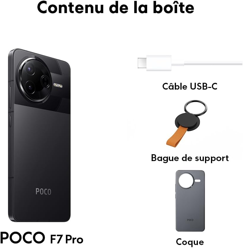 Thumbnail 3 de XIAOMI POCO F7 Pro 12+256 Noir — Écran 2K 120 Hz, Batterie 6000 mAh et Charge HyperCharge 90W