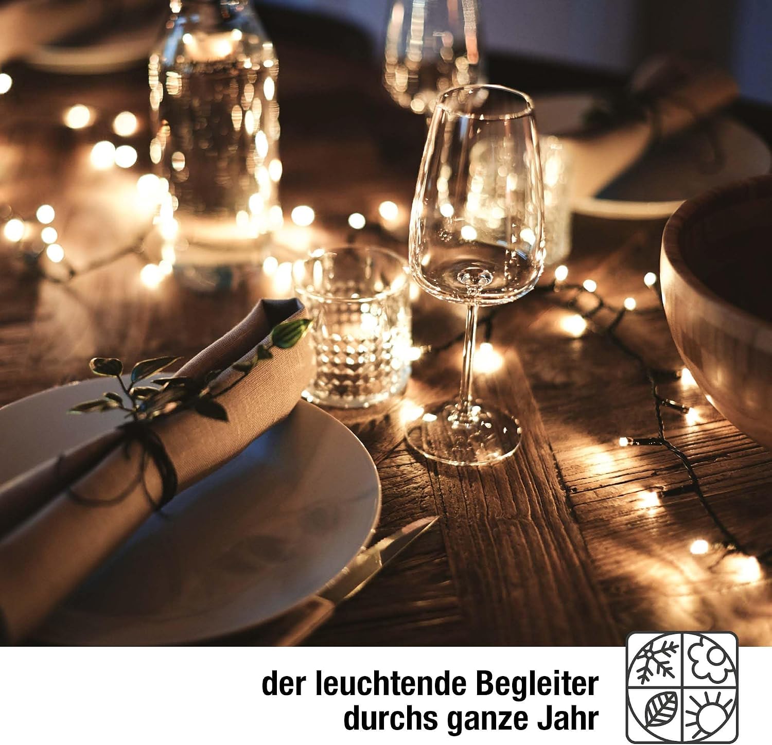 Detalle 2 de hellum Lichterkette außen 120 warmweiß LED