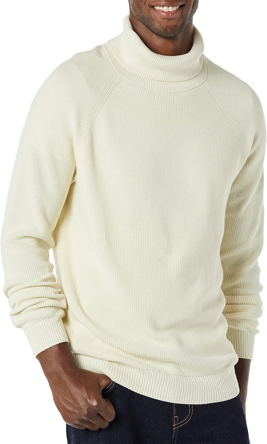 Detalle de Amazon Essentials Men’s 100% Cotton Rib Knit Turtleneck Jumper (Relaxed Fit)