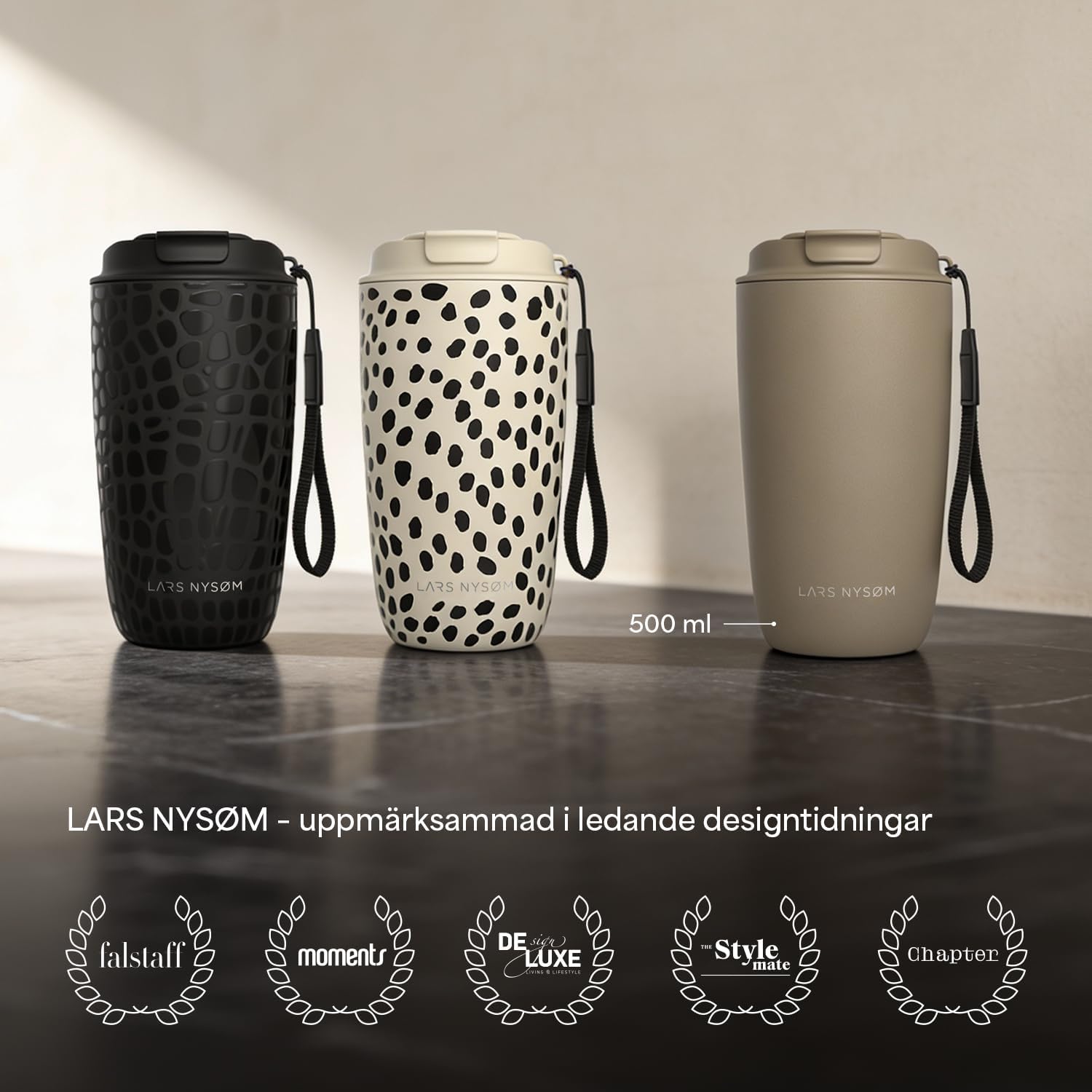Thumbnail 4 de LARS NYSØM NOG-3-CARBLA termomugg 500 ml i rostfritt stål med handledsrem