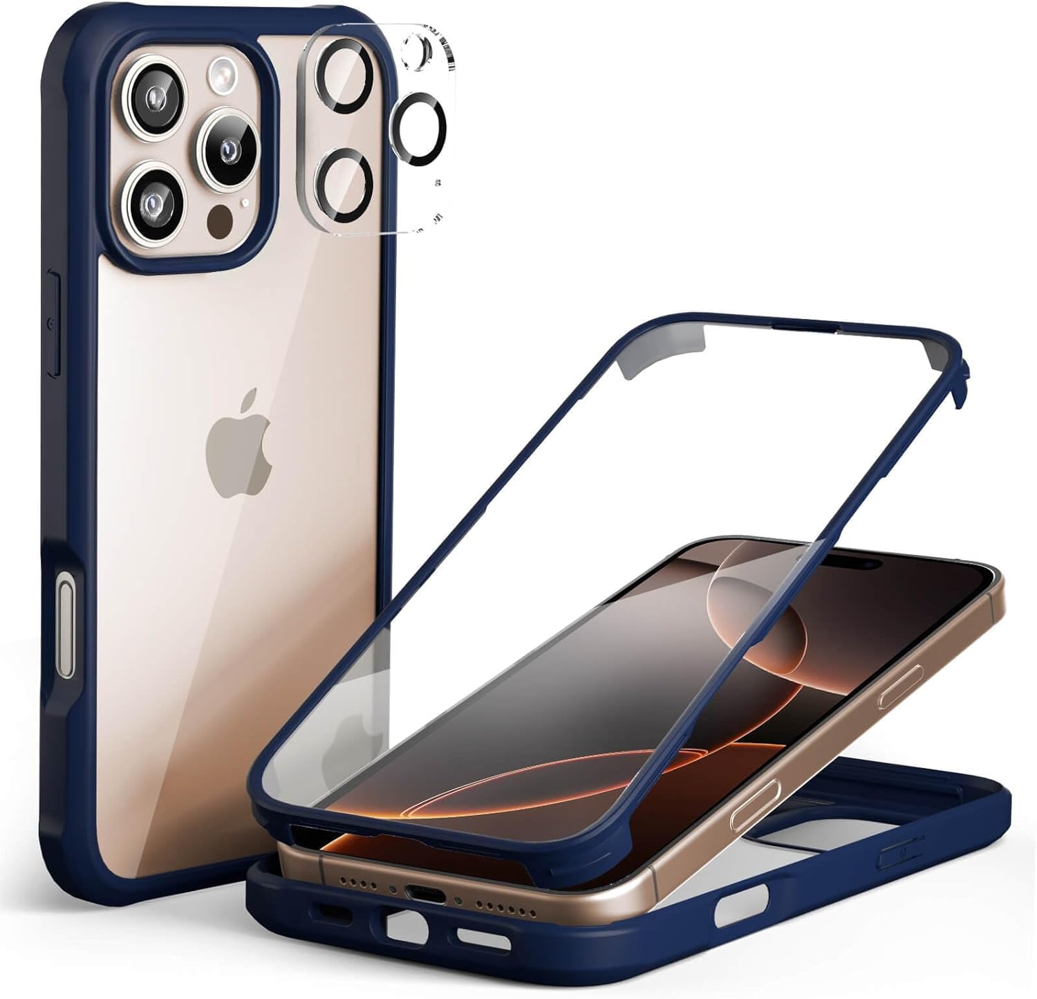 Thumbnail 6 de Leedia 360° Schutzhülle für iPhone 16 Pro Max (6,9") mit integriertem Displayschutz + 2× Kameraschutz – Grau