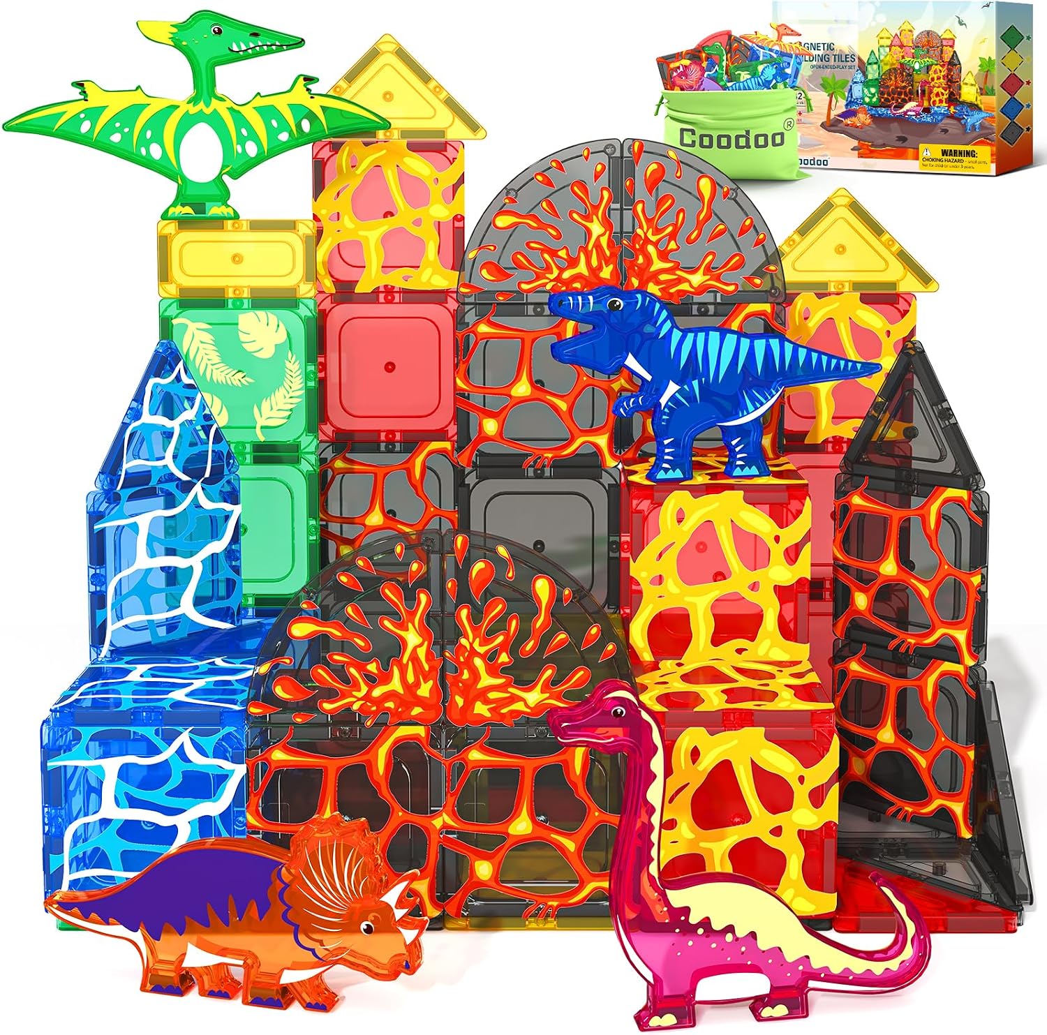 Detalle de Coodoo Lava Magnetic Tiles 3+ 🧩