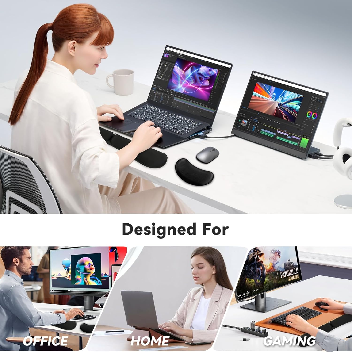 Thumbnail 6 de ZIBLY Wrist Rest Keyboard and Mouse Set
