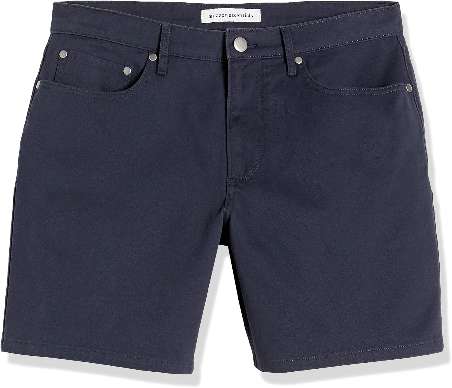 Detalle de Amazon Essentials Men's Slim-Fit Stretch 5-Pocket Shorts, 9” Inseam
