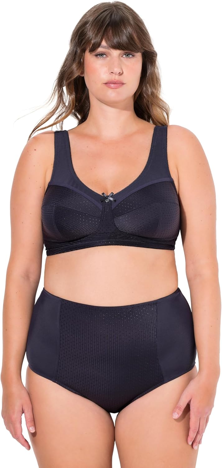 Detalle de Ulla Popken Damen Große Größen Übergrößen Plus Size Entlastungs-BH, Struktur, ohne Bügel (801187)