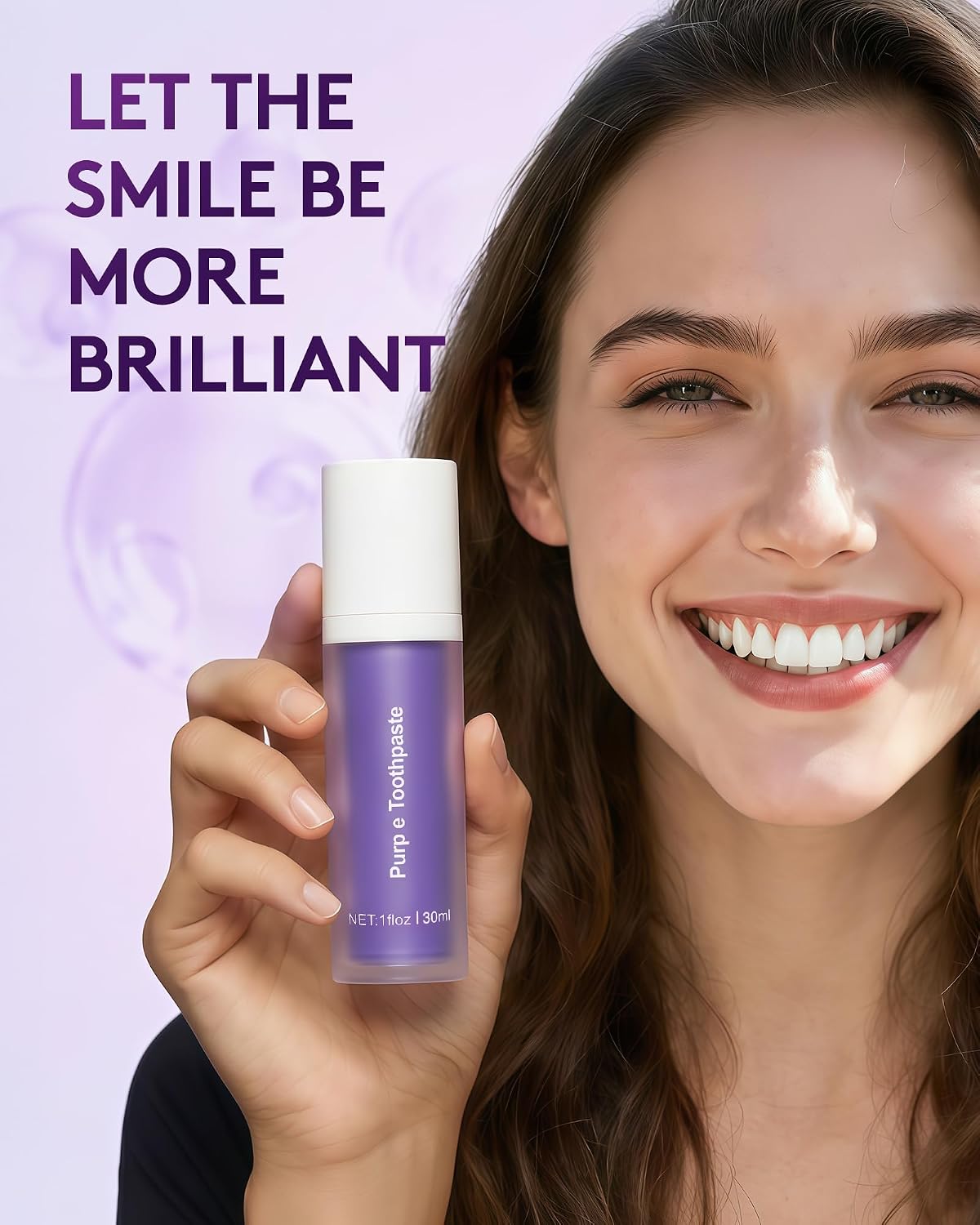 Detalle de Ktintar Purple Toothpaste for Teeth Whitening: Color-Correcting, Peroxide-Free Whitening