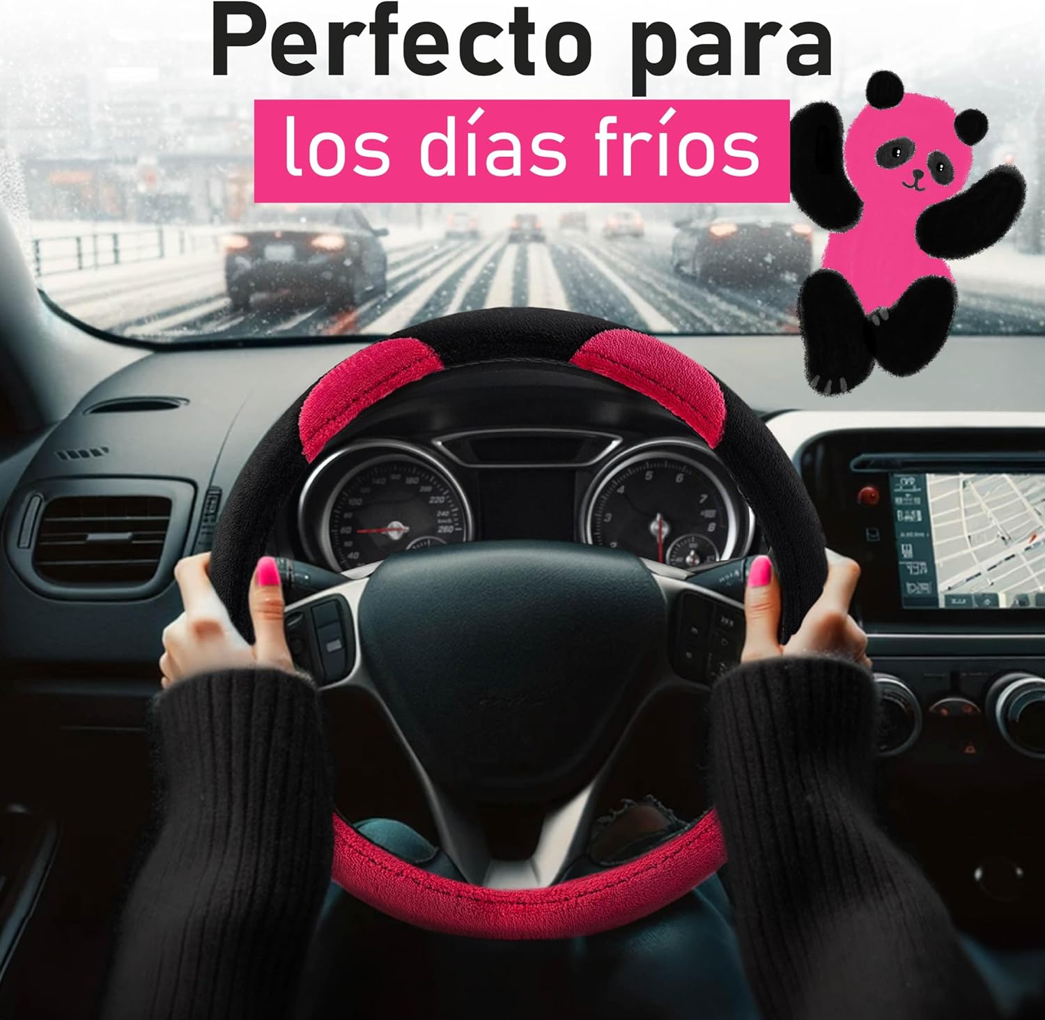 Detalle de Upgrade4cars Funda volante peluche 37-39 cm