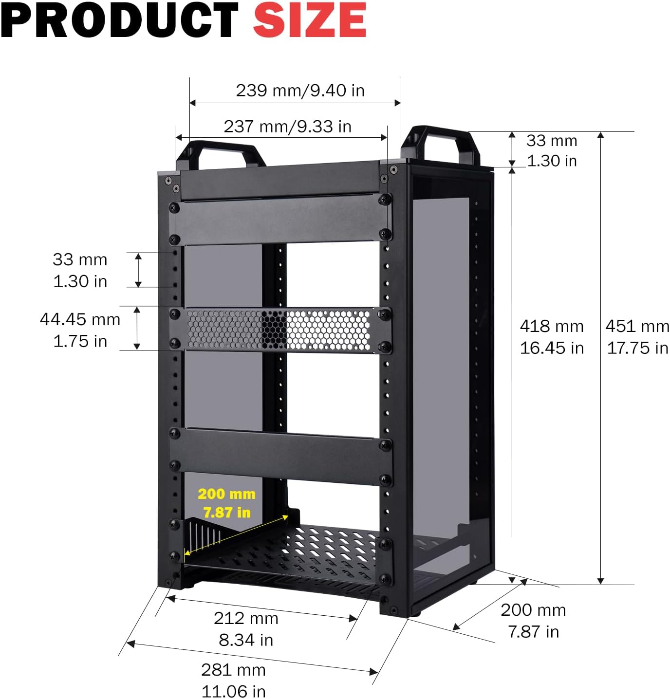 Detalle de GeeekPi 8U Server Cabinet (DeskPi RackMate T1) 10-inch Rack for Network, Audio, and Video Gear