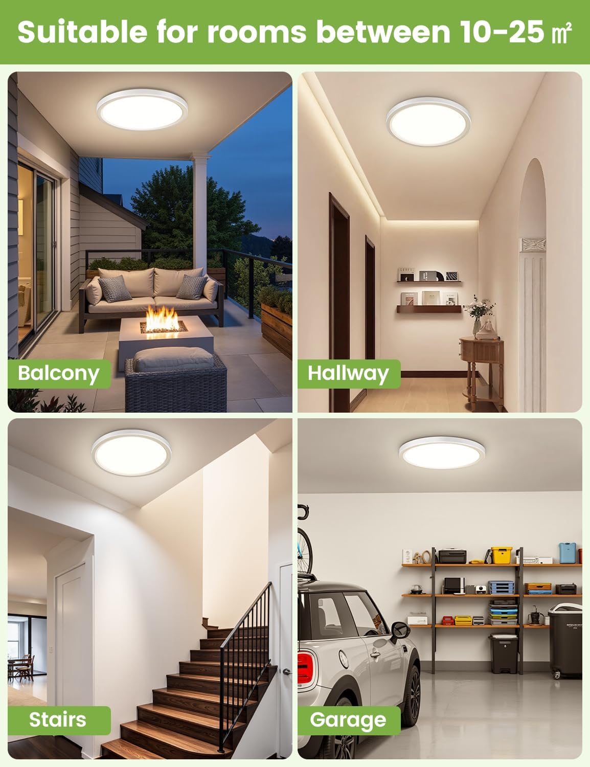 Thumbnail 6 de VIIIVA LED-Deckleuchte mit Bewegungsmelder für innen, 18 W (1800 lm) Radar-Sensor – warmweiß, neutralweiß oder kaltweiß
