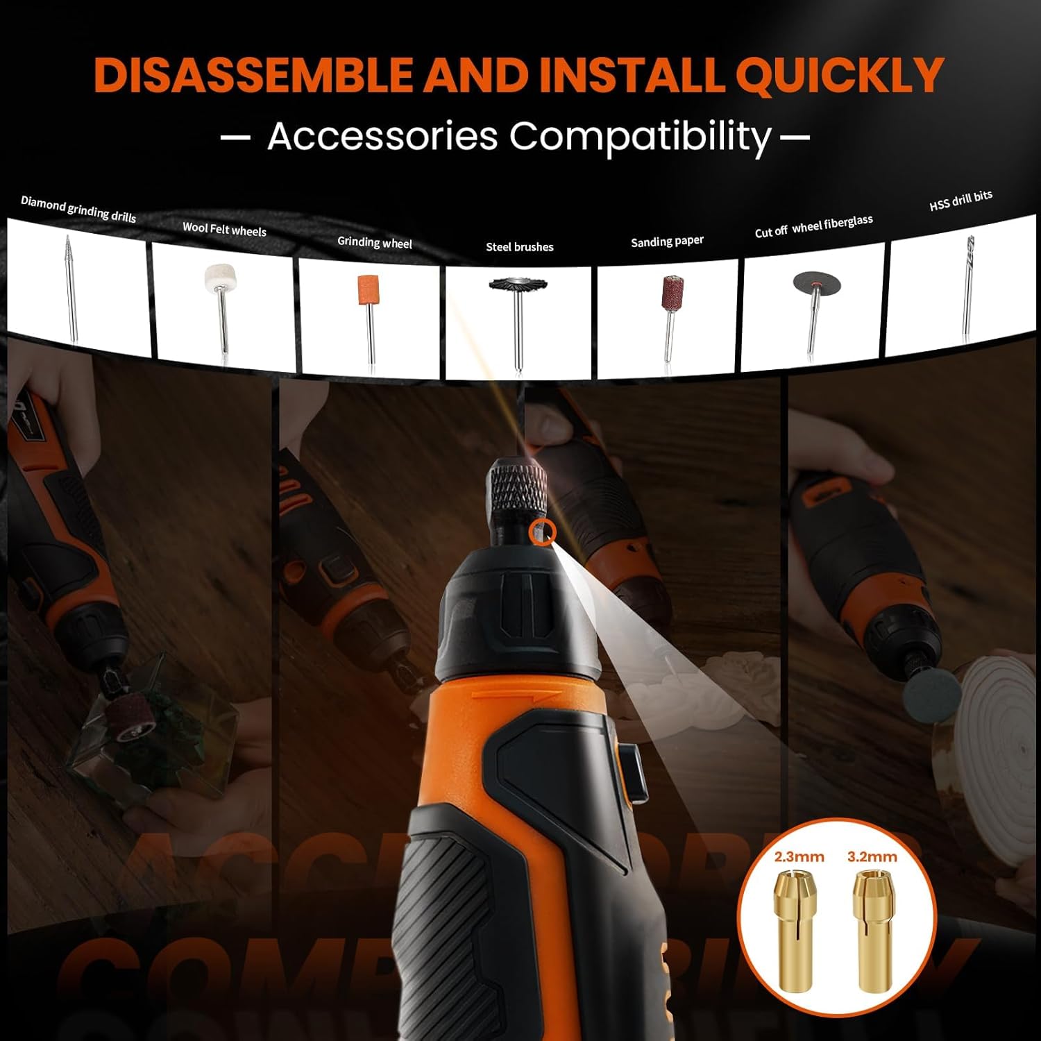 Thumbnail 2 de HARDELL Outil rotatif sans fil 12V 94 accessoires 🛠️