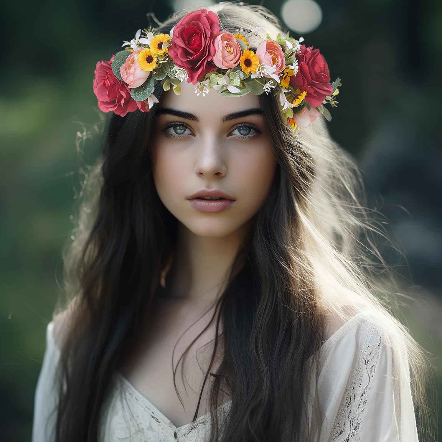 Detalle 2 de LLinfflr Floral Crown Headband