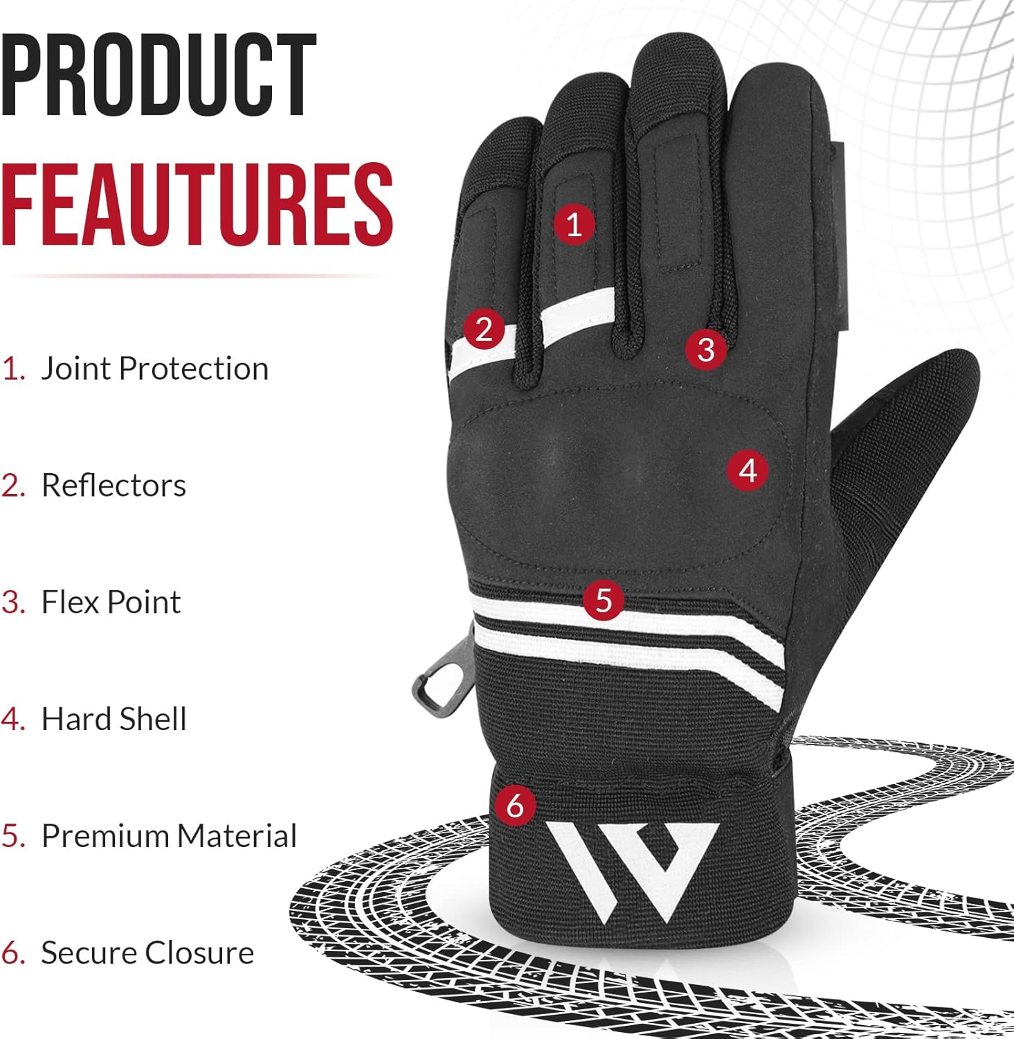 Detalle 2 de WFX Premium Heavy Duty Winter motorcycle gloves