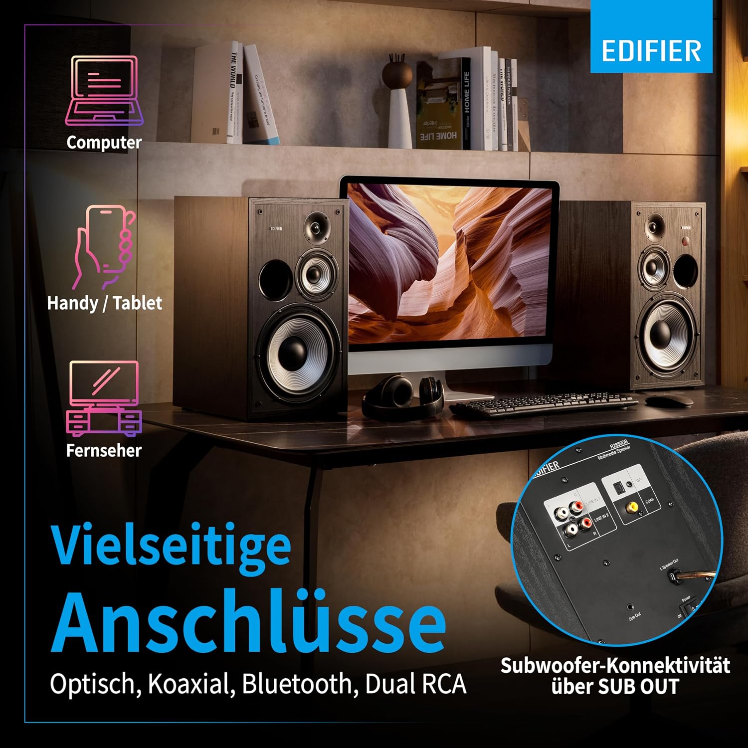 Thumbnail 4 de Edifier Studio R2750DB 2.0 Bluetooth Schwarz