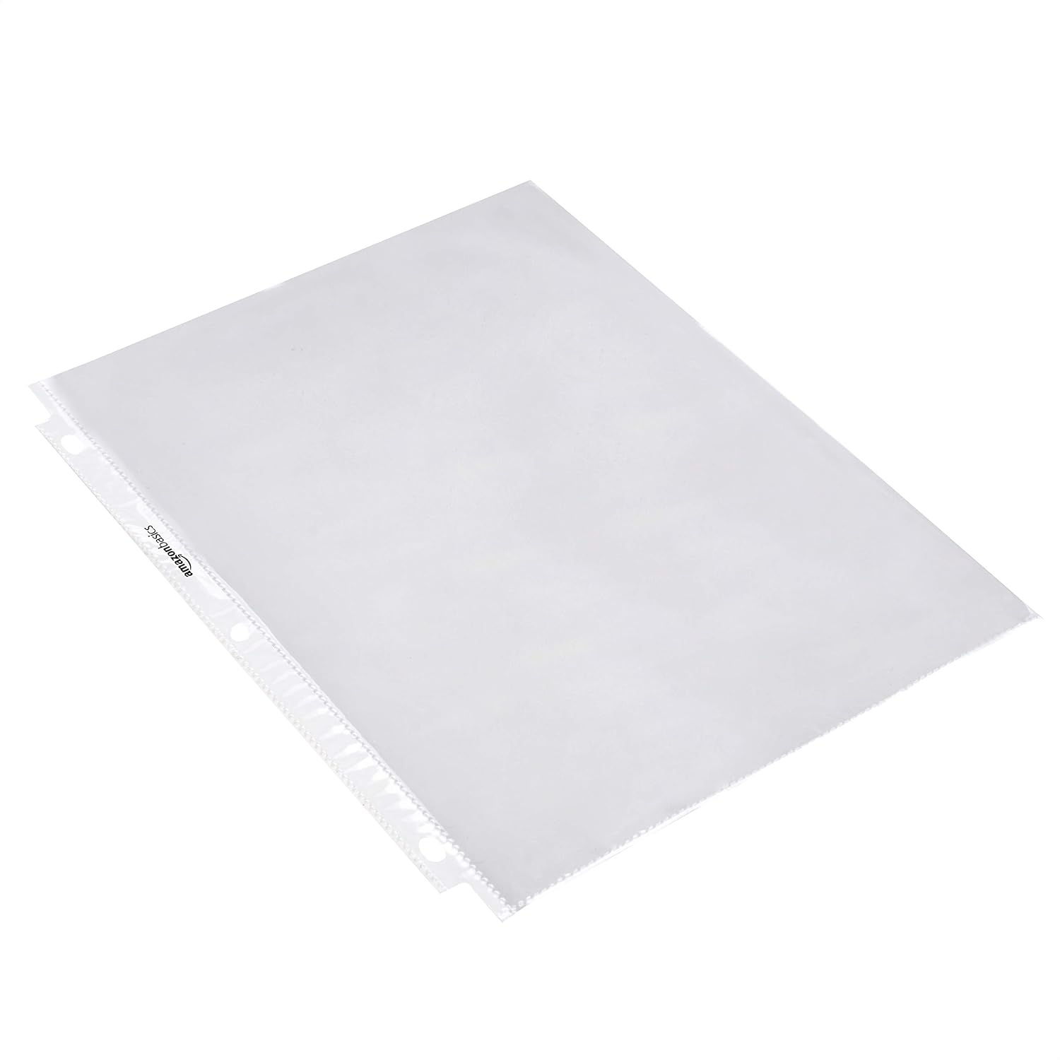 Detalle de Amazon Basics 3-Ring Binder Sheet Protectors, Heavyweight Polypropylene, 8.5 x 11 inches (100-pack)