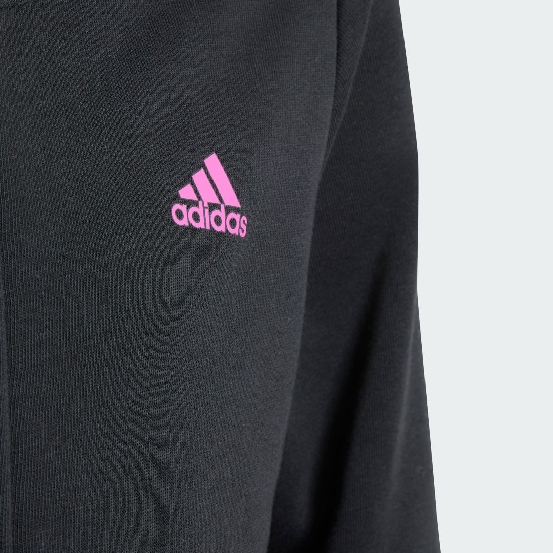 Detalle 2 de Chaqueta con capucha Essentials Linear Logo de Adidas – color negro