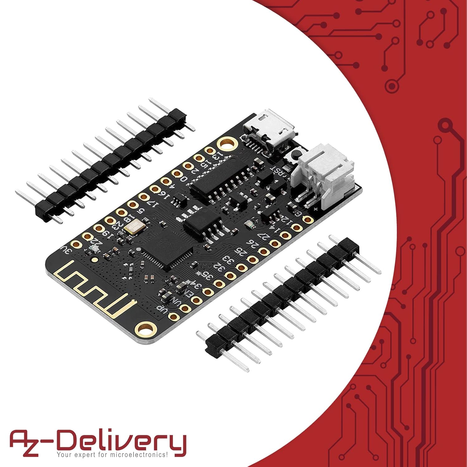 Thumbnail 1 de AZDelivery 5× LOLIN32 Lite V1.0 ESP32 Rev1 WiFi Bluetooth Boards with LiPo connector and 4MB flash