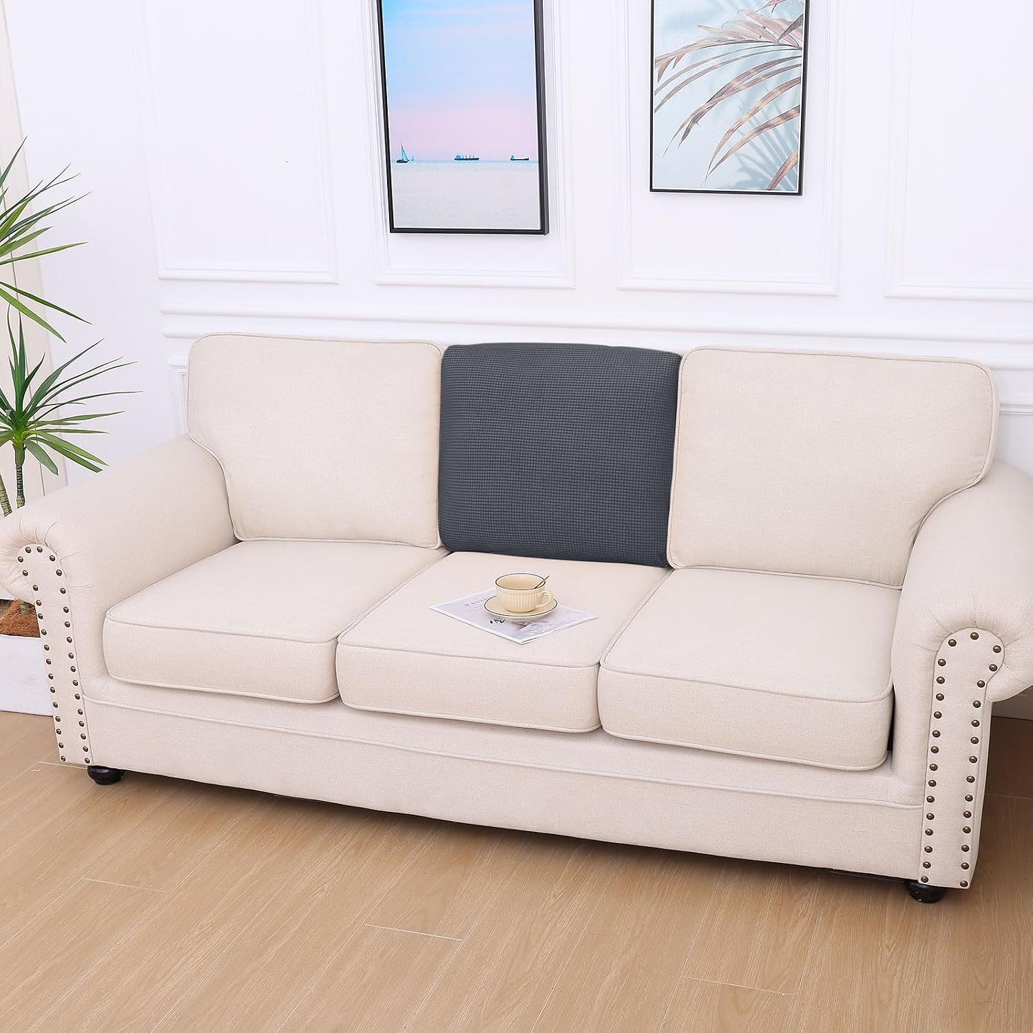 Thumbnail 6 de hyha Waterproof Couch Cushion Cover for Pets, Backrest L, Stretch Jacquard